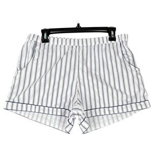 LAKE Pajama Shorts Size M White Blue Stripe Sleep Lounge Casual TikTok Soft Girl
